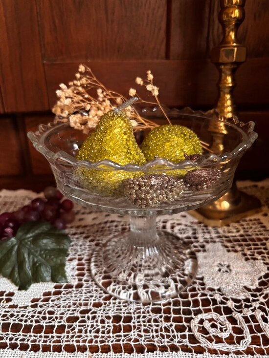 Bryce Higbee Other - Antique 1903 Bryce Higbee Bonair Palm Leaf Fan EAPG Glass Pedestal Compote